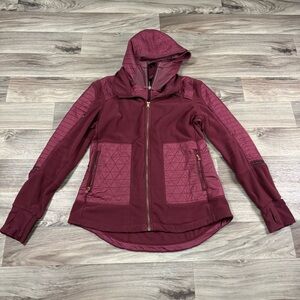 Lululemon Women's Fleecy Keen Wine Berry III Jacket with Removable Hood Size 12